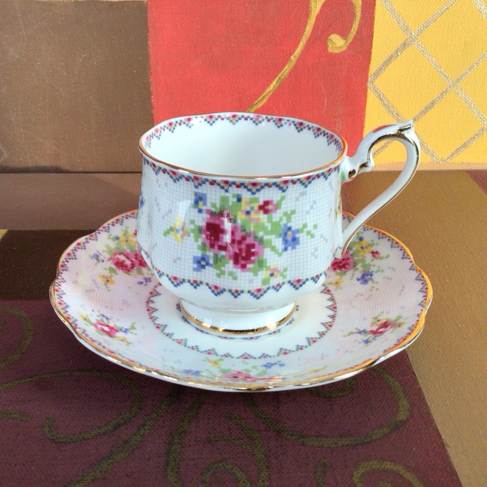 Royal Albert PetitPoint China Teacup And Saucer